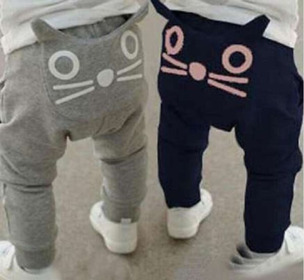 

cute cat baby kids boys girls pants cotton warm clothing trousers harem pants bottoms clothes 3-24m, Blue