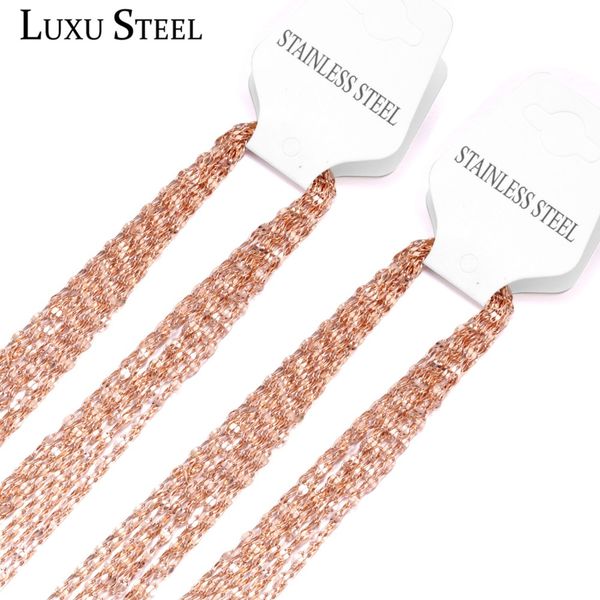 

luxusteel 10 шт./лот цепь ожерелье мужская ширина 2 мм черный/розовое золото из нержавеющей стали омаров ожерелья для подвески партии, Silver