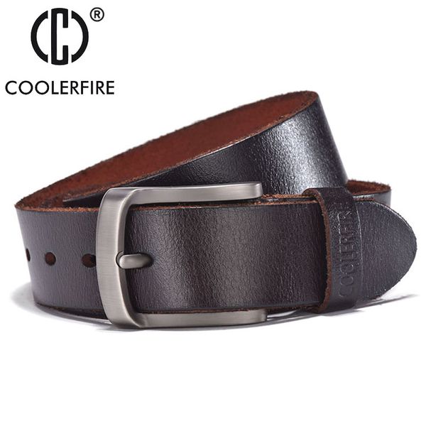 

men belts casual full grain genuine leather complete cowhide up to 4mm with durable buckle for jeans jtc015, Black;brown