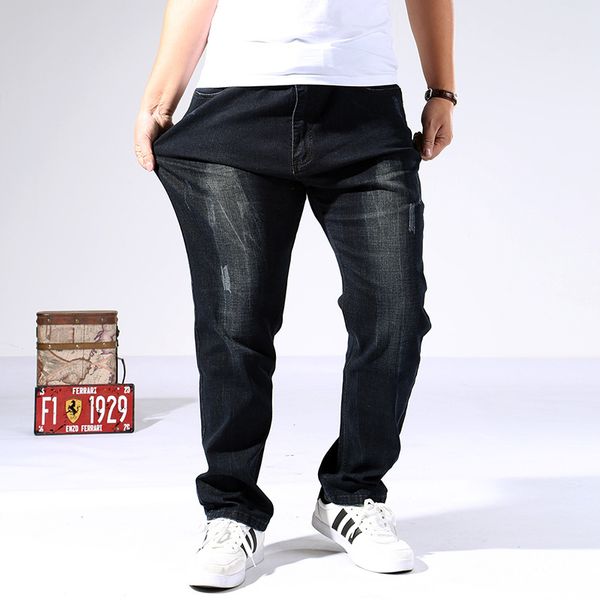 

2018 men straight stretch big yards jeans trousers xd16015 fertilizer increase fat pants fat pants, Blue