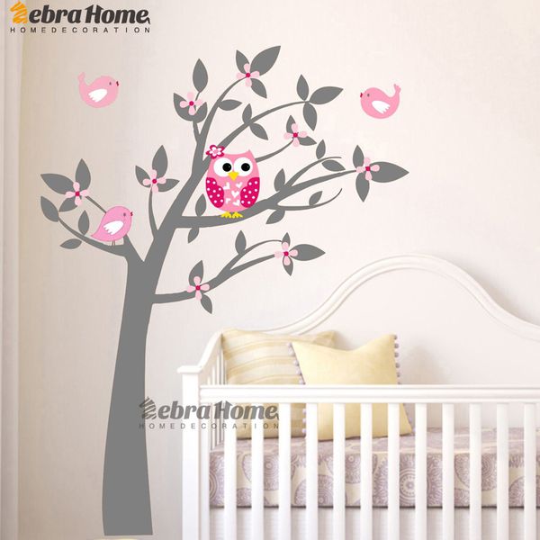 Owl Vinyl Tree Wall Sticker Decals Mural Wallpaper Children Kids Baby Room Nursery Bedroom Sticker New Year Tree Home Decoration Wall Sticker Online