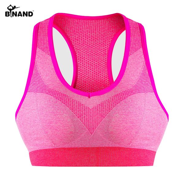 

binand heart shape wide elastic straps high impact wireless padded sports bra moving comfort seamless gym compression sports bra, White;red