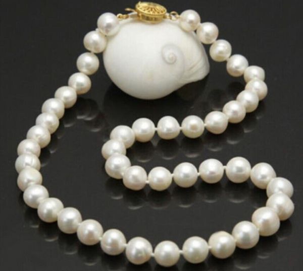 

new 7-8mm genuine natural white freshwater akoya pearl necklace 17'', Silver