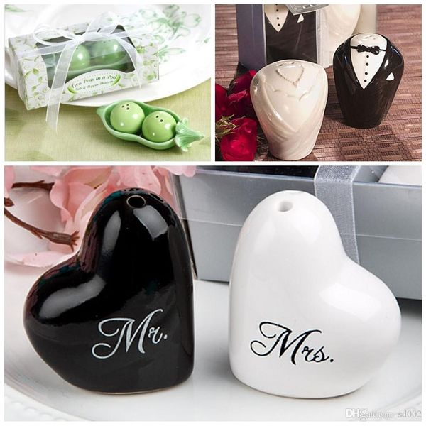

salt caster wedding suppliesseasoning bottle ceramics pepper shakers bride and groom dress heart mr mrs romantic gifts 3 2cd4 ii