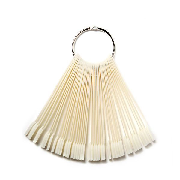 

rosalind 50pcs false nail display fan board nail art tips polish uv gel decoration practice round hoop display stick clear, Red;gold