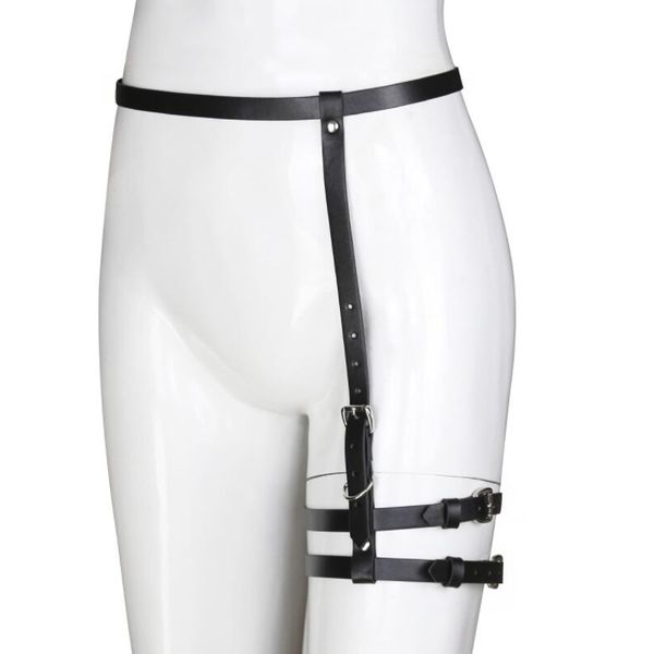 

harajuku handmade punk rock goth bow garter belts leg metal ring double suspenders straps detachable o-ring leg harness, Black;brown