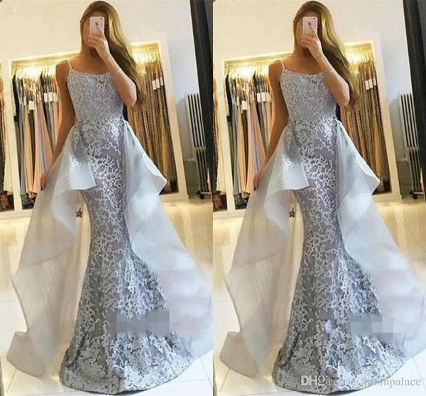 

silver 2019 mermaid evening dresses with detachable train floor length elegant dresses evening wear formal dress abendkleider caftan, Black;red