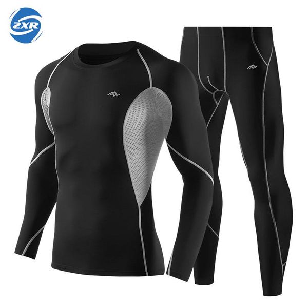 

zuoxiangru 2018 summer men t-shirts pants men compression set sportswear fitness tracksuit skin tight base leggings running sets, Black;blue