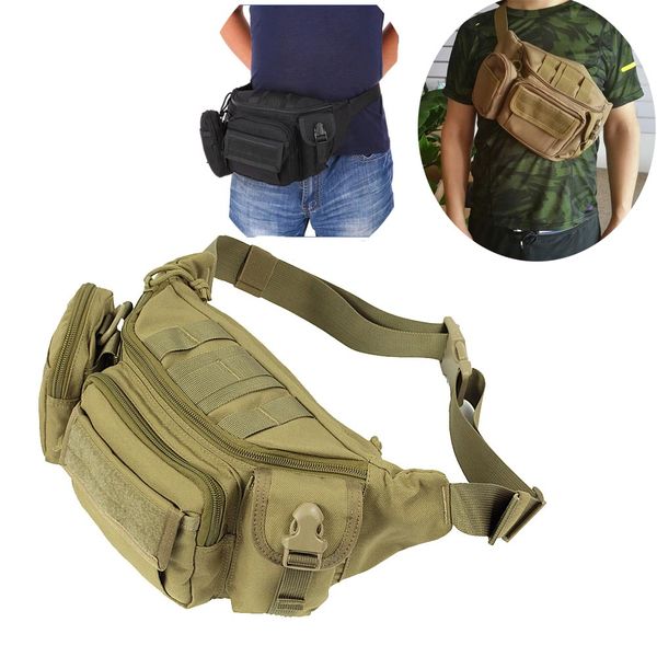 

tactical portable fanny pack molle waist pack bag for daily life camping hiking cycling chest sling shoulder bag