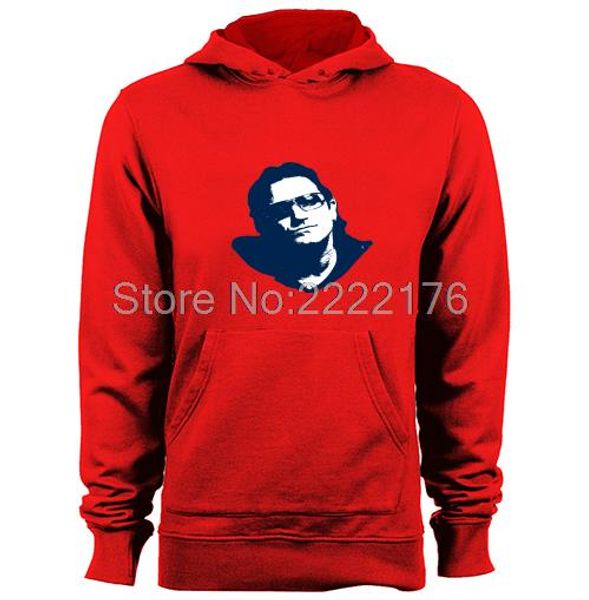 

bono, u2 mens & womens print pattern hoodies, Black