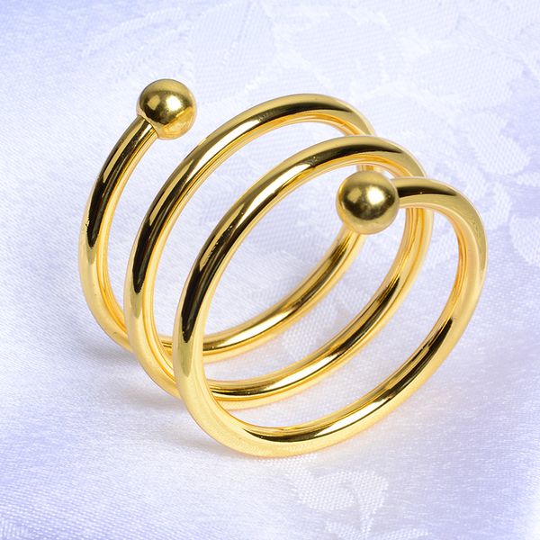 

10 pcs luxury gold spiral shape napkin rings metal napkin ring holder for weddings event party banquet l table decoration