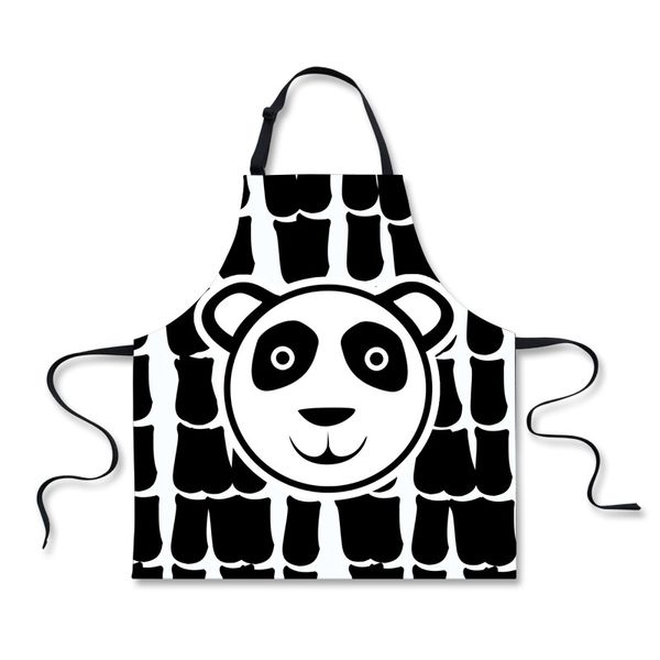 

forudesigns panda pattern women chef apron male work protect clothes cleaners waiter poly-cotton aprons multiple uses 75*67cm