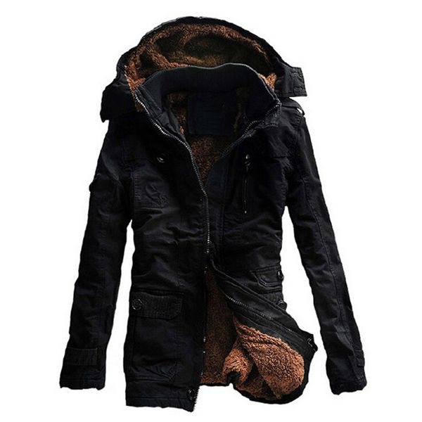 

2017 new fashion winter jacket men breathable warm outdoorsport coat parkas thickening casual cotton-padded jacket plus size, Tan;black