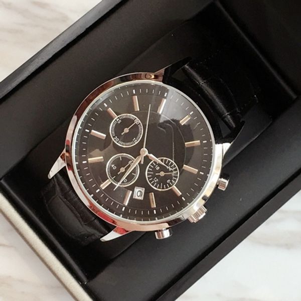

fashion stainless steel quartz man leather watch japan movement watch rose gold wristwatches life waterproof brand male clock items, Slivery;brown