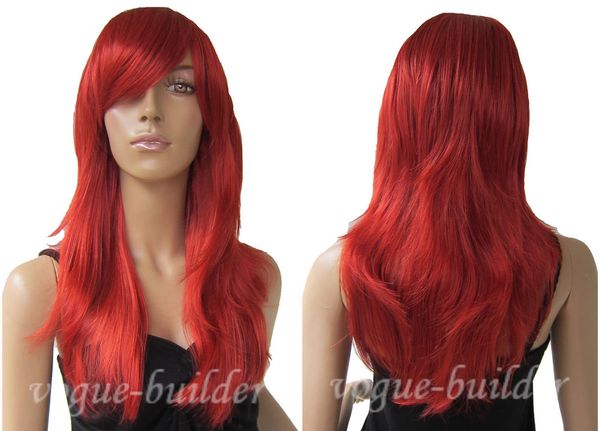 

fancy new popular long red cosplay health hair wig wigs for women, Black;brown