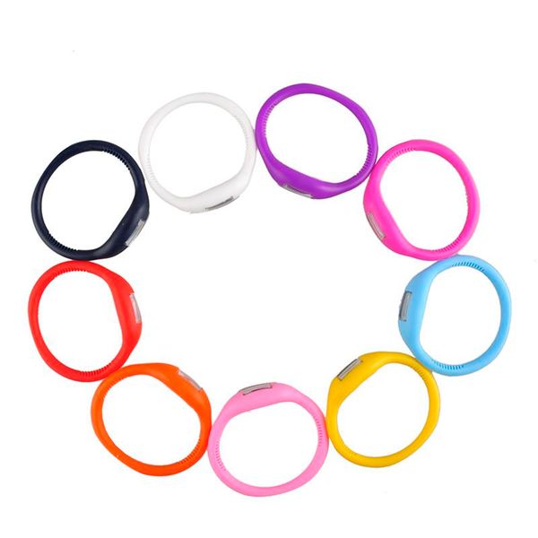 

Kid candy color anion pedometer ilicone fitne tracker ilicone wri tband bracelet pedometer potable outdoor tool mixed color