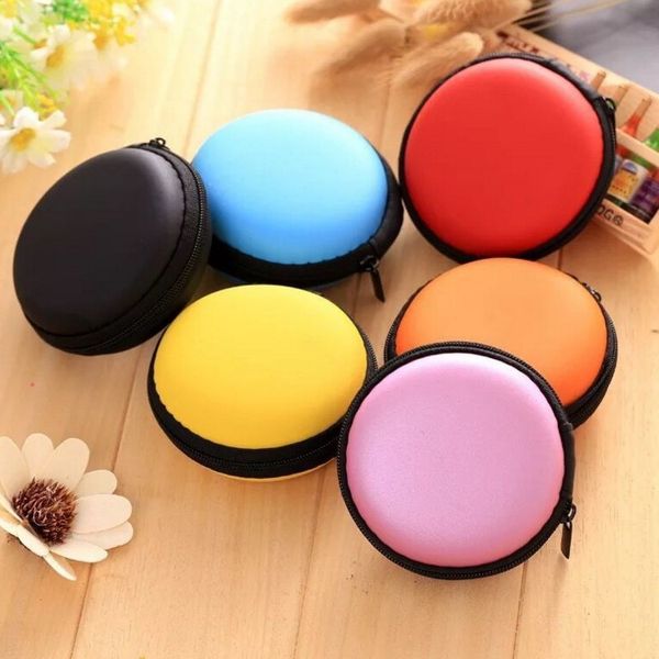 

earbud cases small round pocket earbud travel carrying case for smartphone earphone bluetooth headset storage bags hard eva headphone box