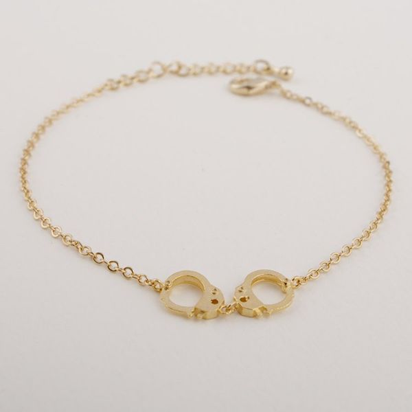 

2018 fashion the latest elements handcuffs bracelets personality handcuffs design bracelets for women punk style bracelets, Black