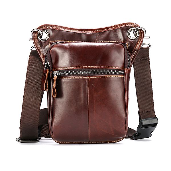 

bumbag hip belt bag bum leg bag men motorcycle mini satchel waist pack cow real leather fanny pack small sac sling bags heuptas