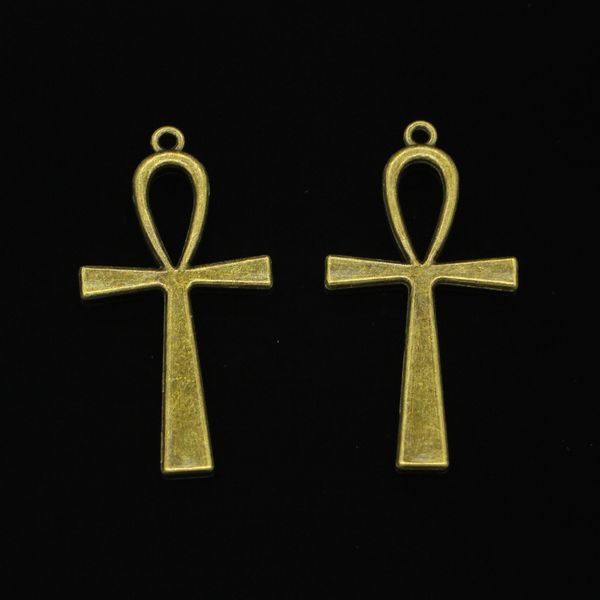 29pcs Charms in lega di zinco Bronzo antico placcato croce egiziana simbolo della vita ankh Charms per gioielli che fanno pendenti fatti a mano fai da te 52 * 28mm