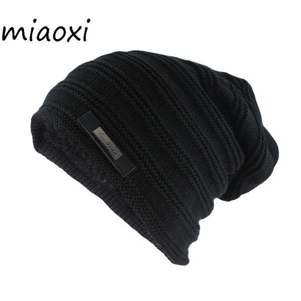 

miaoxi hip hop fashion men winter hat for women striped casual beanies skullies female wool knit hats gorras
