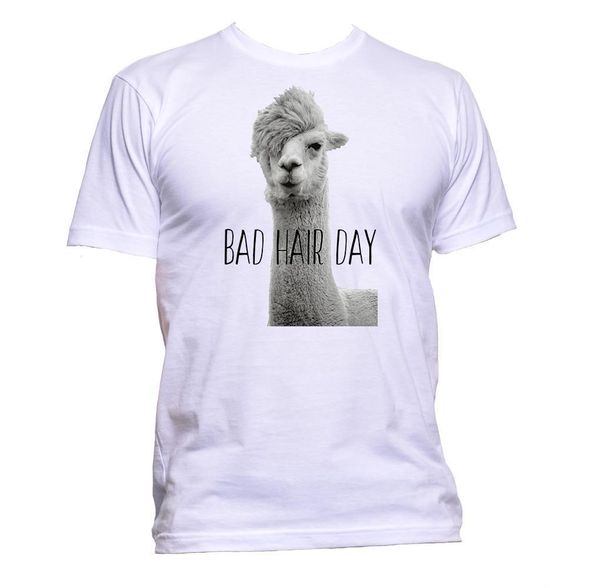 Llama Bad Hair Day Slogan T Shirt Mens Womens Unisex Fashion