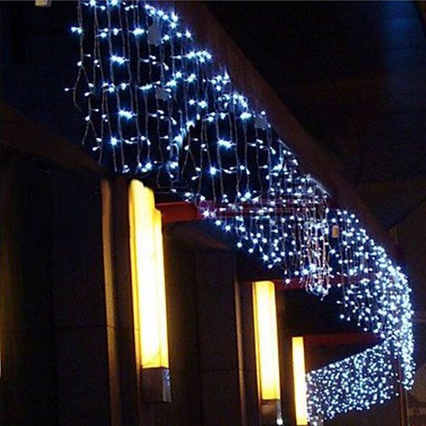 Dize Noel dış dekorasyon 3.5m Sarkıt 0.3-0.5m perde saçağı dize led ışıklar Bahçe Noel Partisi 110V 220V ışıkları