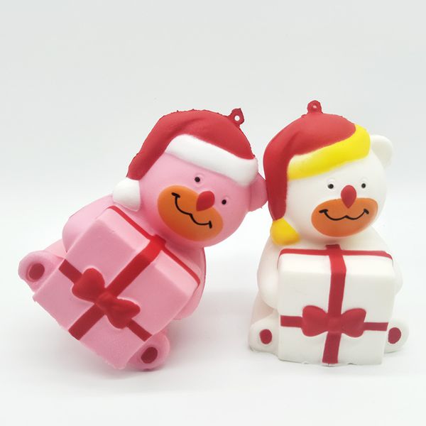 

5pcs interesting squishy toys kids children christmas gift santa claus inched back teddy bear snowman penguin decompression toy