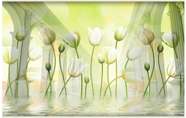 

3d wallpaper custom 3d mural wallpaper simple aesthetic european style hand-painted flowers wallpaper mural painting for living room