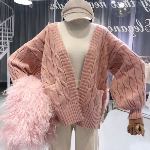 

2018 autumn winter sweater fashion streetwear korean style classic twist pockets cardigan women jumper women's sweater, White;black