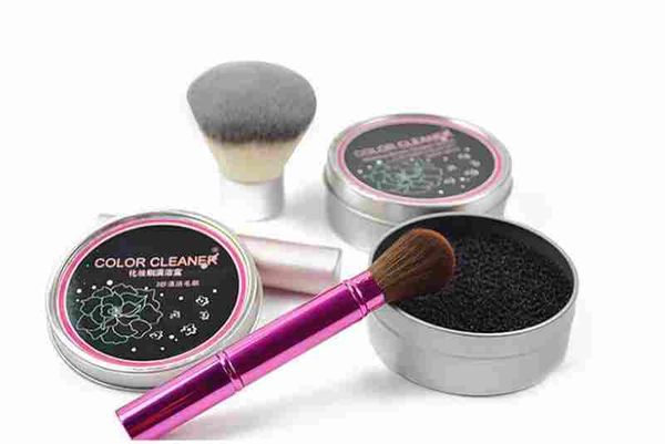 

makeup brush cleaner mat eye shadow eyeliner color clean switch cleaning box carbon fiber sponge brush color reomver cosmetics tool