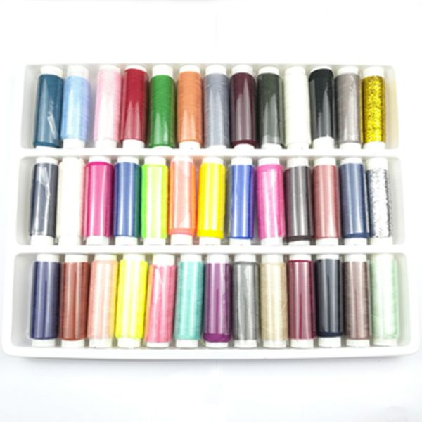 

39 цвет 200 двор швейная нить швейные инструменты стегальные принадлежности полиэстер вышивка нить для машины ручной шить, Black;white