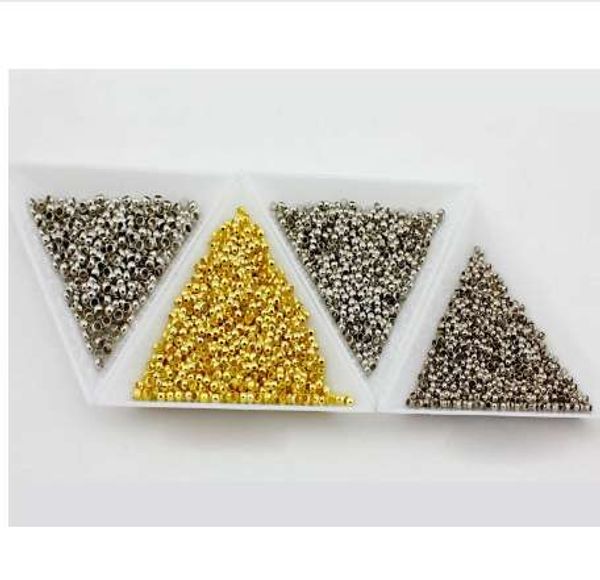 

1200pcs 2mm round copper metal beads crimp end bead for diy jewelry findings and components nickle bronze gold sivler plated cb2, Bronze;silver