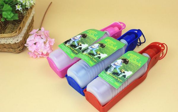 Portátil Pet Dog Cat Viagem Ao Ar Livre Garrafa De Água Bacia Caminhadas Camping Feeder Beber Garrafas Copos Fonte coloridos animais de estimação suprimentos