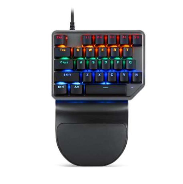 Motospeed K27 Mechanische Tastatur, Gaming-Tastatur, gemischte Hintergrundbeleuchtung, ergonomisches Design, PC, USB, verkabelt, 27 Tasten für PUBG