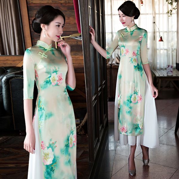 

new summer short sleeved retro qipao chinese style cheongsam long dresses modern cheongsam for women party evening dress, Red