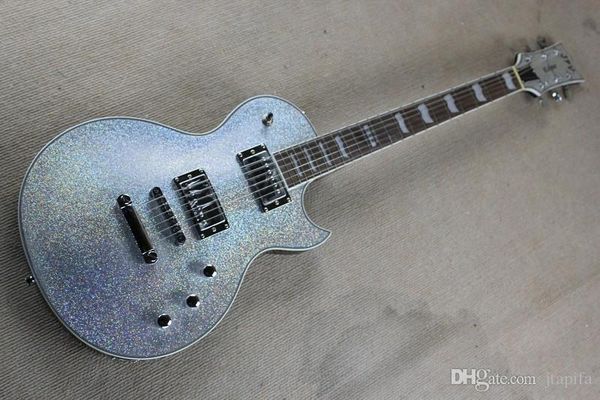 

Lp electric guitar large particle glitter ilvery body