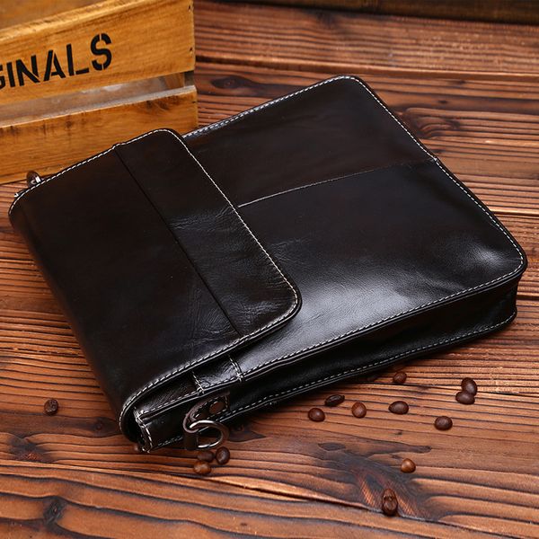 

first layer cowhide leather soft surface male shoulder bag genuine leather men's messenger bag brief case