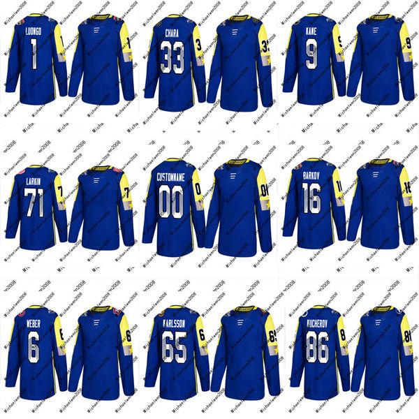 

33 Zdeno Chara Jersey 2018 All-Star Atlantic Division 9 Evander Kane 71 Dylan Larkin 1 Roberto Luongo Custom Hockey Jerseys