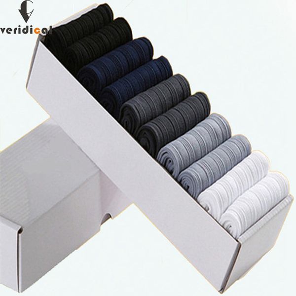 

veridical 10 pairs/lot/box brand new men bamboo fiber socks business casual anti-bacterial man long work sock, Black