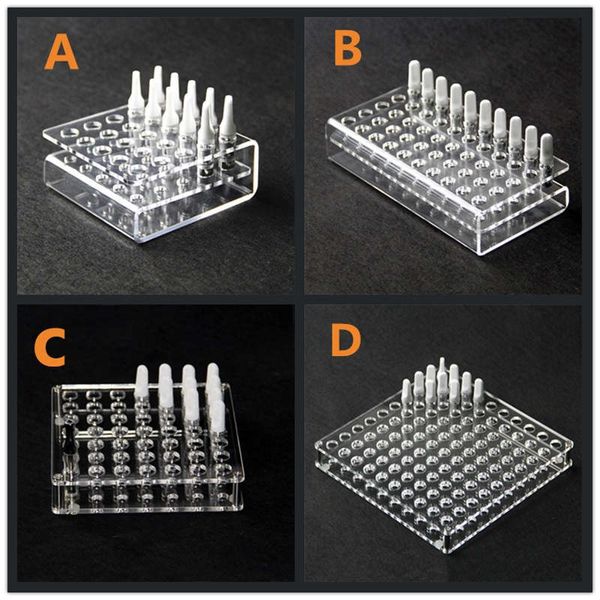 

ecig ce3 cartridge atomizer battery acrylic display rack stands clear case 11mm hole for 92a3 vaporizer o pen 510 oil tank vape show