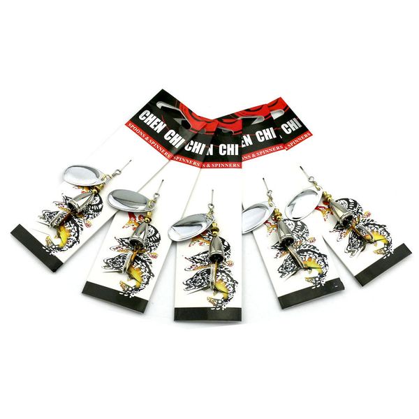 

5pcs lures spinners ,spinnerbaits , metal fishing spoons bait 6.5cm blade spinner baits8.5g metal spoonblade spinner baitslike bait with s
