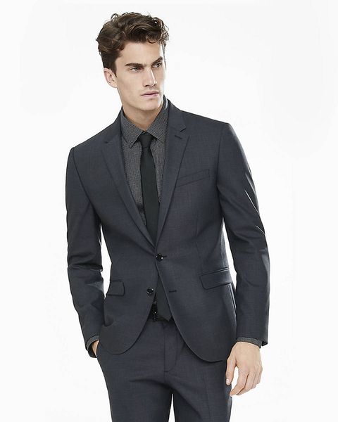 

2018 black men suits blazer wedding suits formal custom made tailored tuxedo 2 pieces slim fit formal groomsman prom man jacket+pants, Black;gray