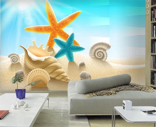 Minion Wallpaper Sea Shell Murals 3d Wallpapers For Living Room Bedroom Textured Large Photo Mural Papel Mural Para Pared Bikini Wallpaper Bikini