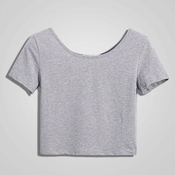 

crop women scoop neck new fashion short sleeve bare midriff casual blouse t-shirt loose cotton t shirt women 94rl, White