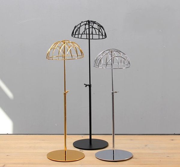 

оптовая 3style железа hat дисплей стенд, гальваника hat модель взрослых счетчик стойки диска металлическая основа может регулировать высоту, Black