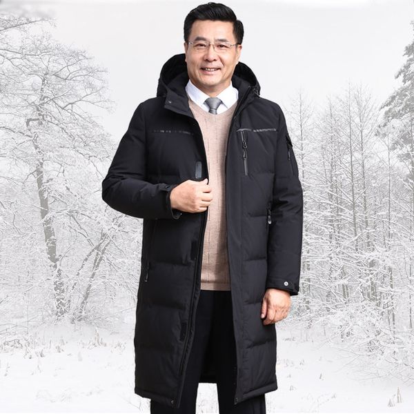 

new brand russia winter men casual 90%white duck down jacket men's down jackets and coats warm jackets overcoat, Black