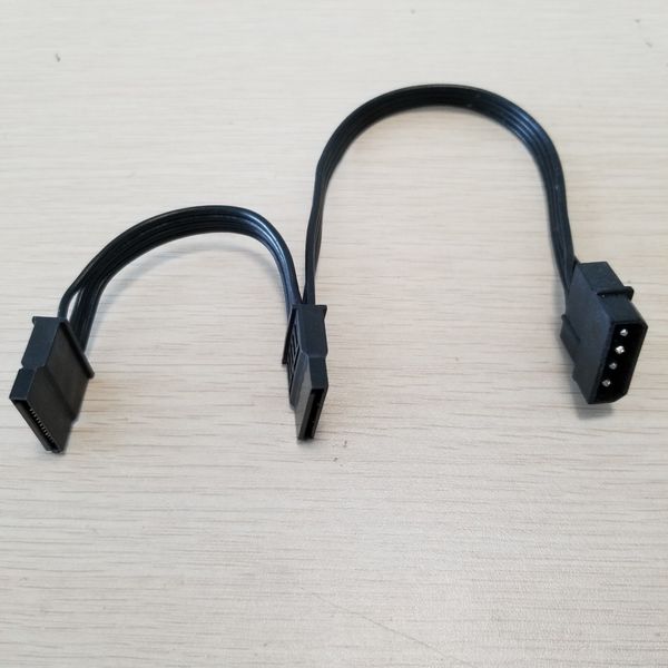 

plus 4pin ide to 2 x sata adapter splitter power extension cable 18awg 30cm black
