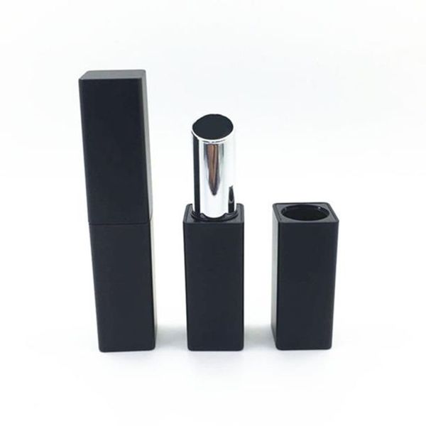 12.1 MM Matt Black Square Vazio Tubo de Batom Recarregável DIY Lip Gloss Lip Balm Garrafa de transporte rápido F20172978