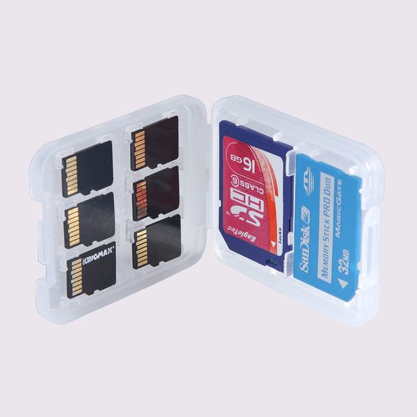 

New 8 in 1 pla tic ca e box for tf micro d memory card for dhc tf m protector holder lx0285